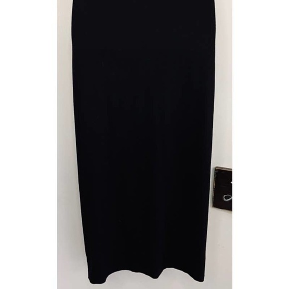 EILEEN FISHER BLACK VISCOSE KNIT SHEATH MIDI DRESS SIZE XS - Picture 5 of 10